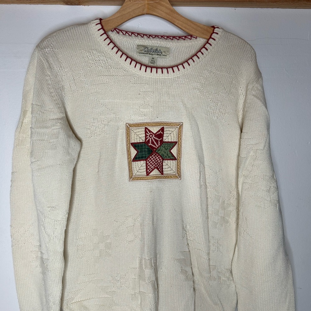 Cabela's Christmas Sweater with Quilted Star